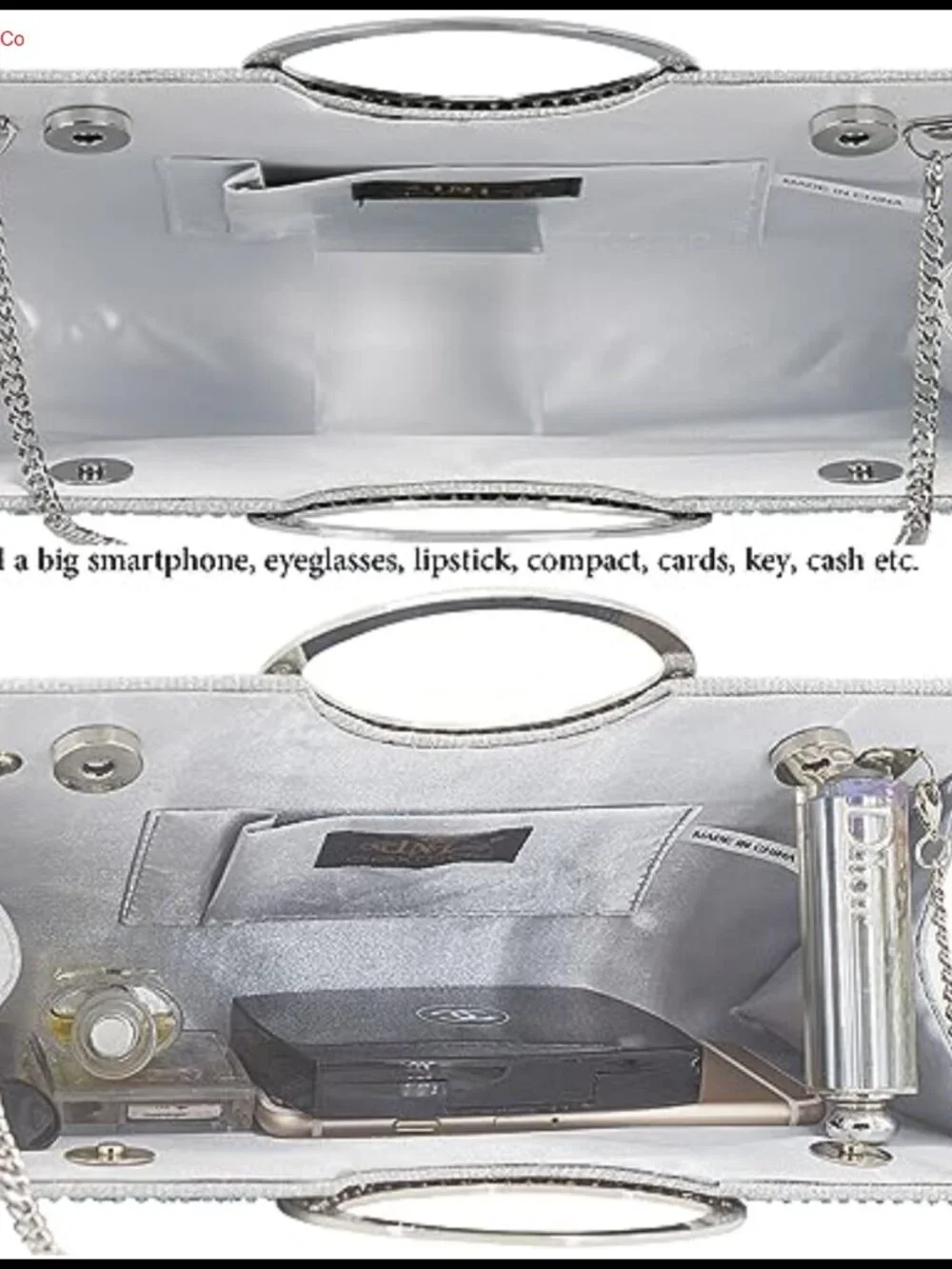 RHINESTONE CLUTCH Crystal Handle Evening Bag Elegant Party Purse